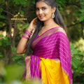 Mysore Semi Crepe Silk Saree [Pink with Yellow] (CODE-018)