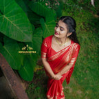 Mysore Semi Crepe Silk Saree(Blood Red Colour) (CODE-014)