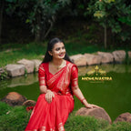Mysore Semi Crepe Silk Saree(Blood Red Colour) (CODE-014)