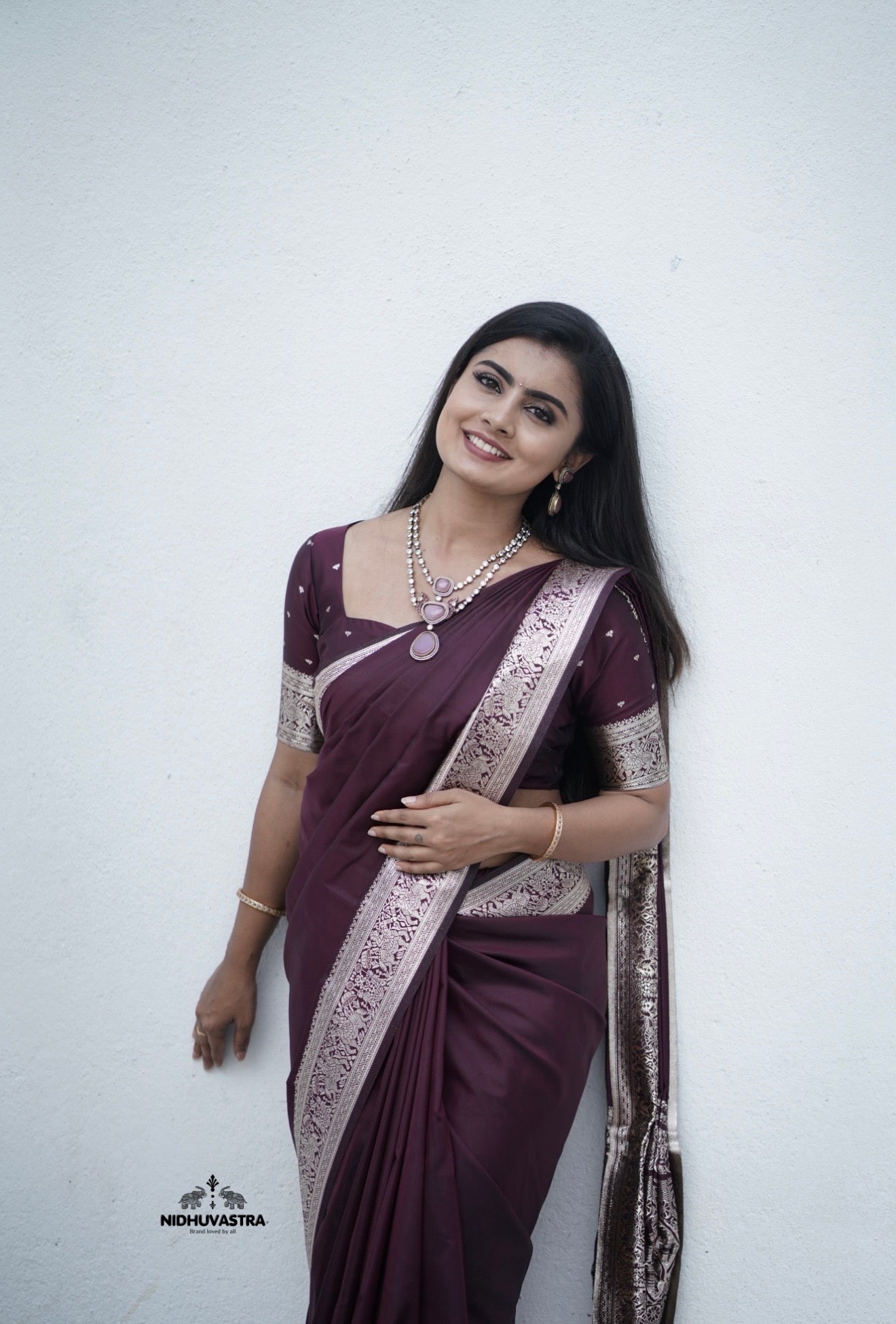 Premium Maroon Banarasi Silk Saree (CODE-015)