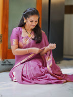 Onion Colour Self Semi Crepe Silk Saree (CODE-071)