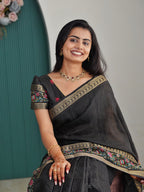 Black colour Fancy saree (CODE-055)