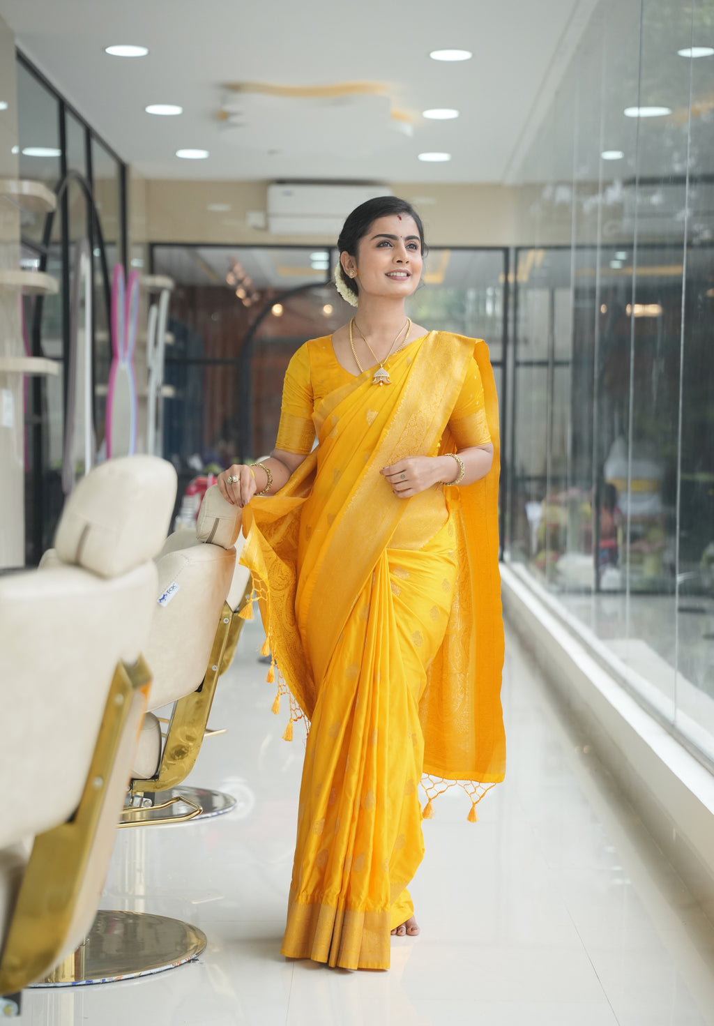 Yellow Premium Quality Pure Banarasi Silk Saree (CODE-031)