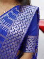 Royal Blue Silk Saree (CODE-048)
