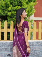 Purple Colour Premium Soft Silk Saree (CODE-089)