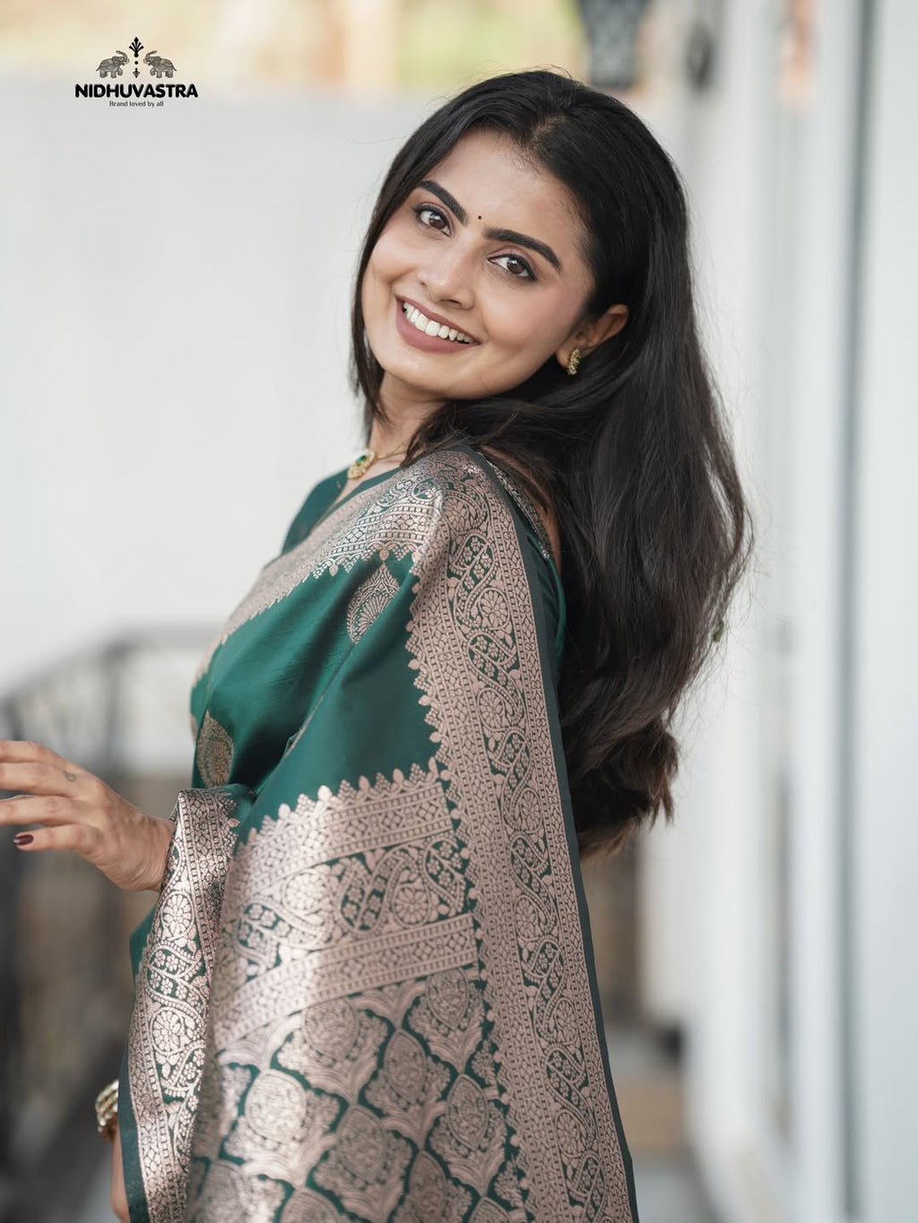 Forest Green Banarasi Silk Saree (CODE-069)