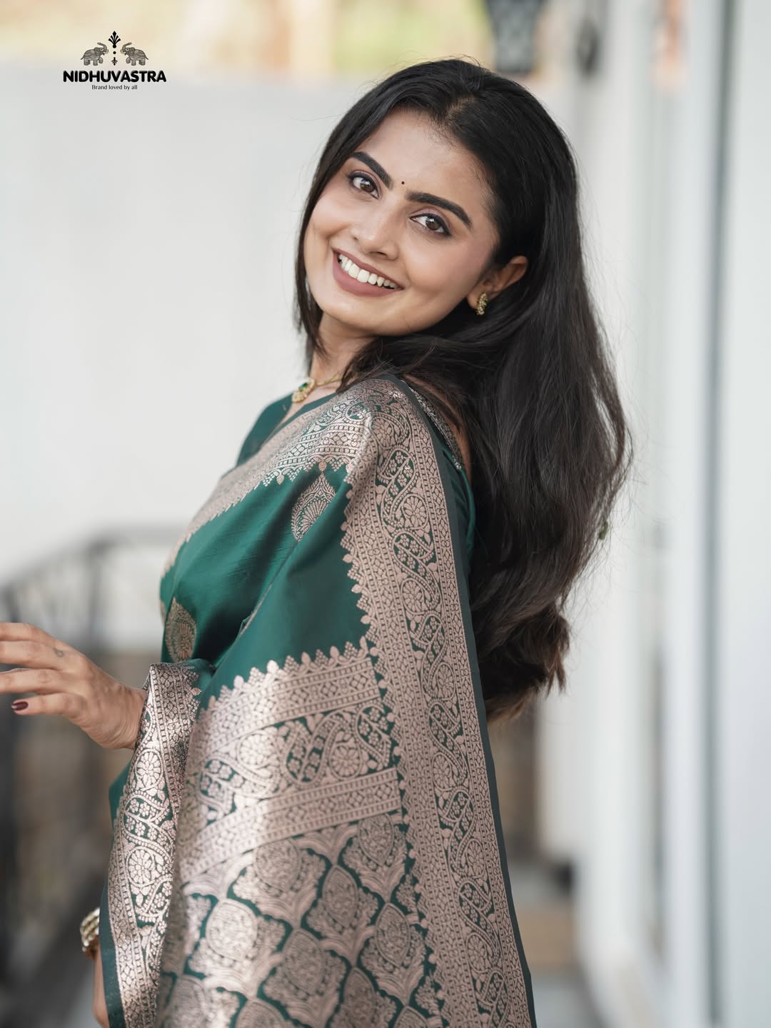 Forest Green Banarasi Silk Saree (CODE-069)