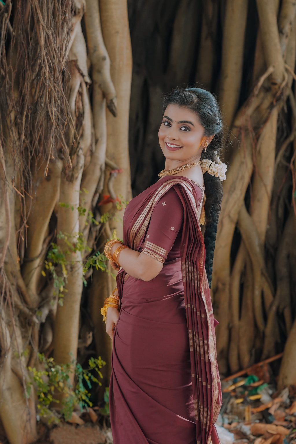 Mysore Semi Crepe Maroon Colour (CODE-038)