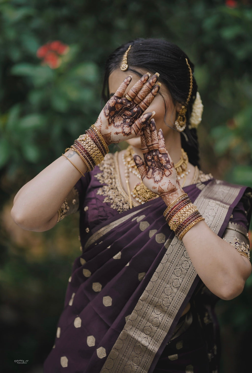 Tissue Silk Saree (Brown with Gold Jari Border) (CODE-058)