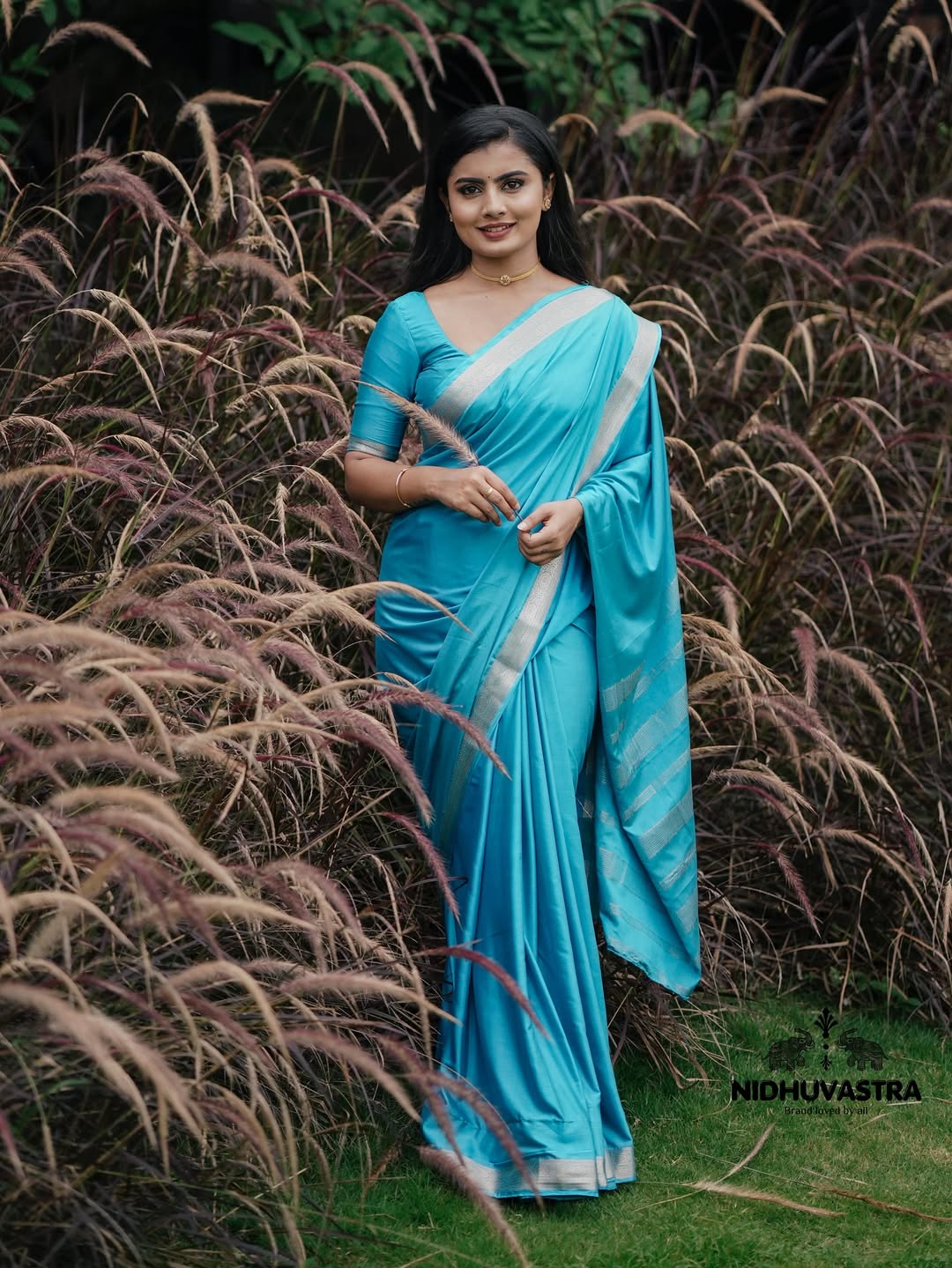 Mysore semi crepe silk saree (sky blue) (CODE-016)