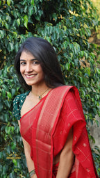 Red saree  with contrast blouse (CODE-075)