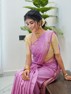 Tassar silk saree Colour-Baby Pink (CODE-045)