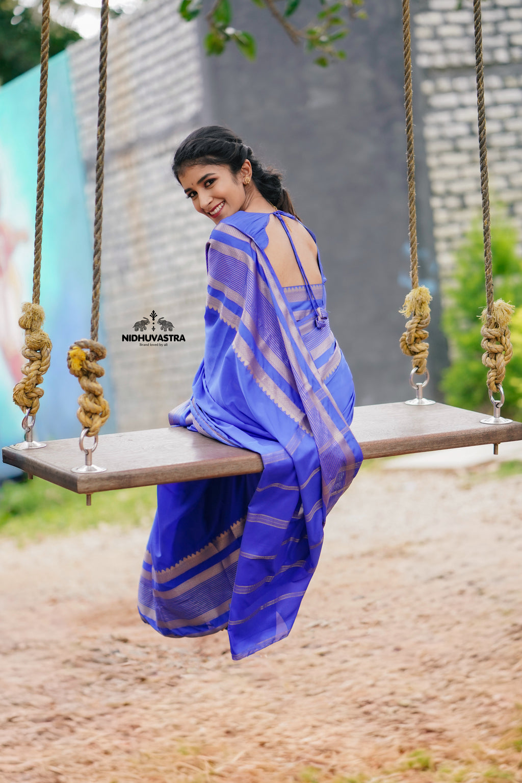 Royal Blue Mysore Semi Crepe Silk Saree (CODE-021)