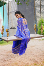 Royal Blue Mysore Semi Crepe Silk Saree (CODE-021)