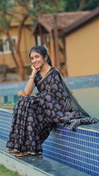 Black Fancy Saree (CODE-077)