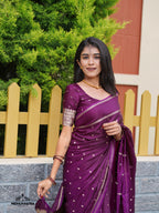 Purple Colour Premium Soft Silk Saree (CODE-089)