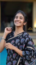 Black Fancy Saree (CODE-077)