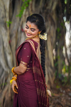 Mysore Semi Crepe Maroon Colour (CODE-038)