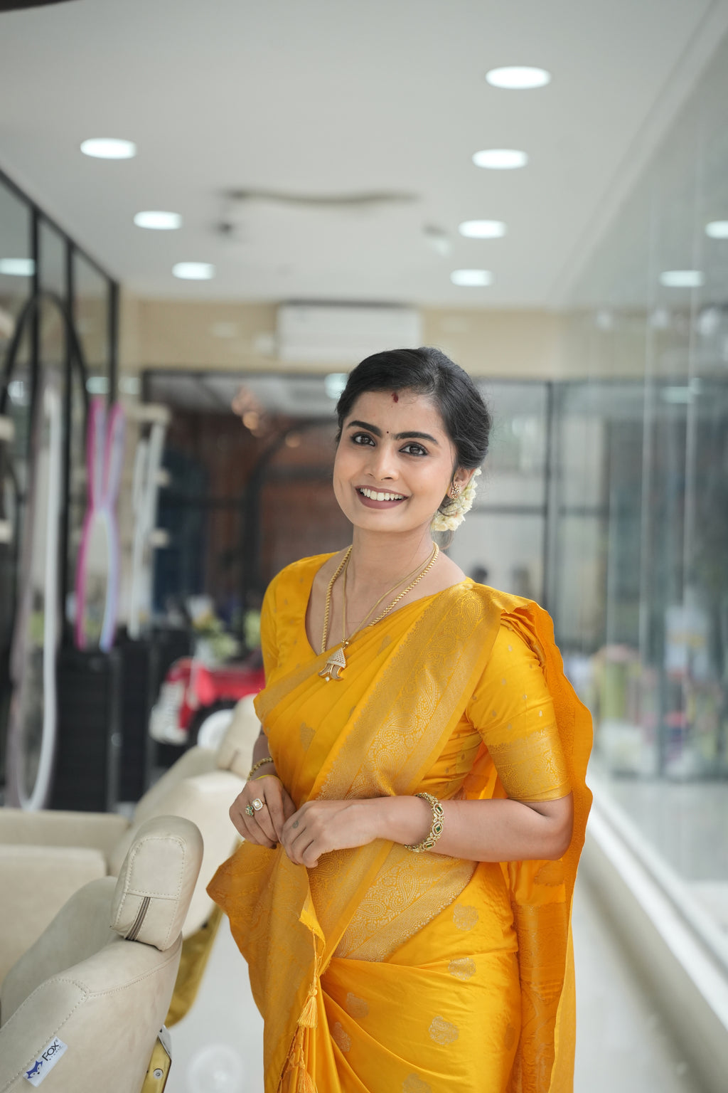 Yellow Premium Quality Pure Banarasi Silk Saree (CODE-031)
