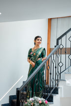 Bottle Green *Mysore Semi Crepe Silk Saree* Product (CODE-009)
