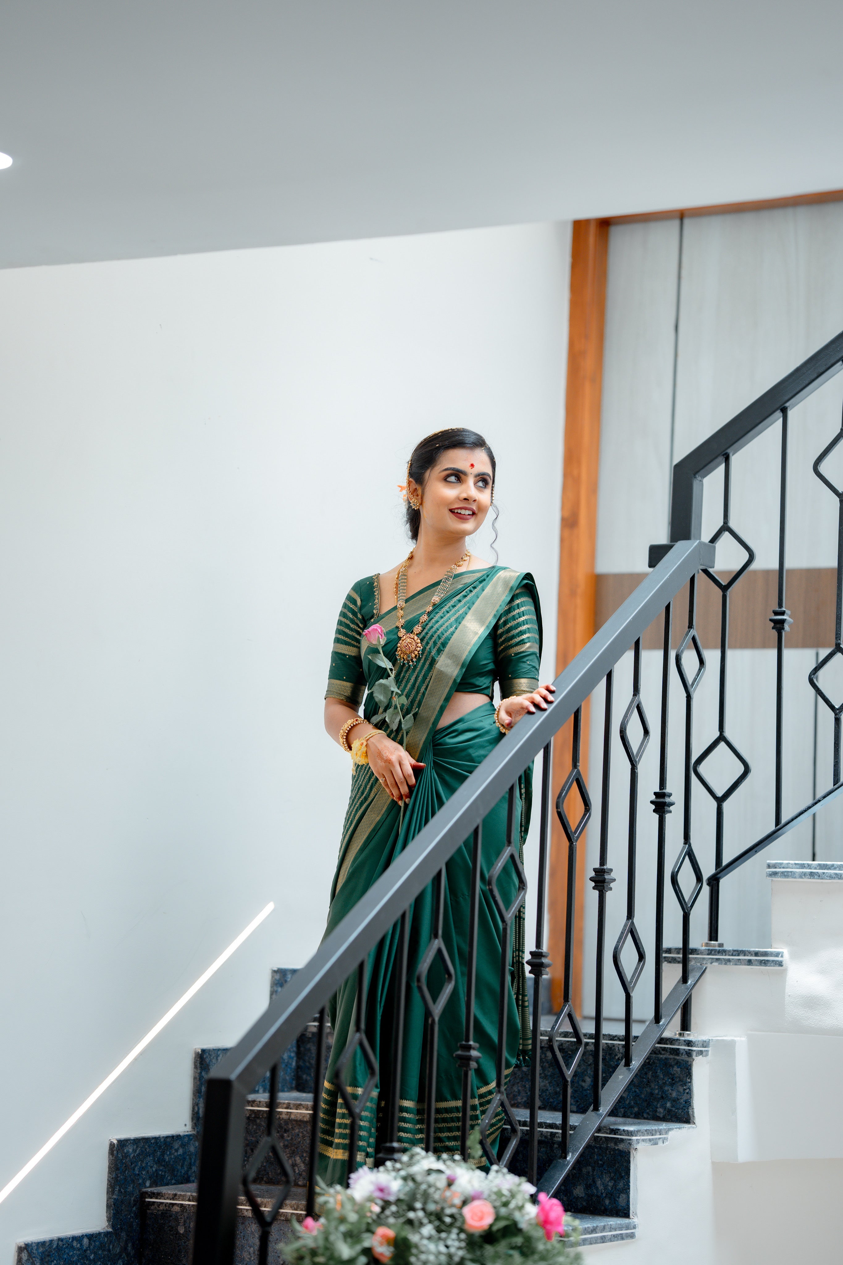 Bottle Green *Mysore Semi Crepe Silk Saree* Product (CODE-009)