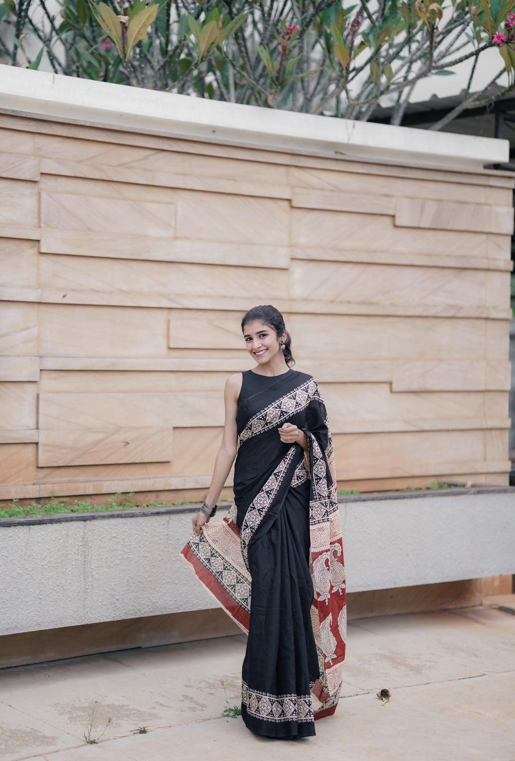 Black Cotton Saree (CODE-027)