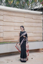 Black Cotton Saree (CODE-027)