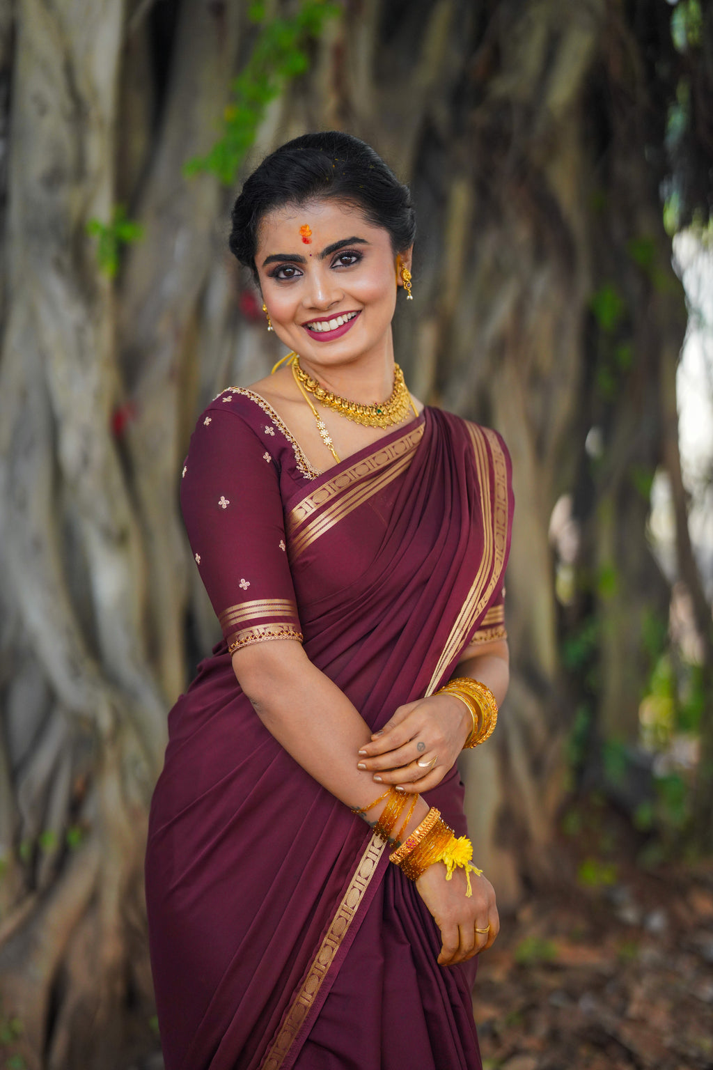 Mysore Semi Crepe Maroon Colour (CODE-038)