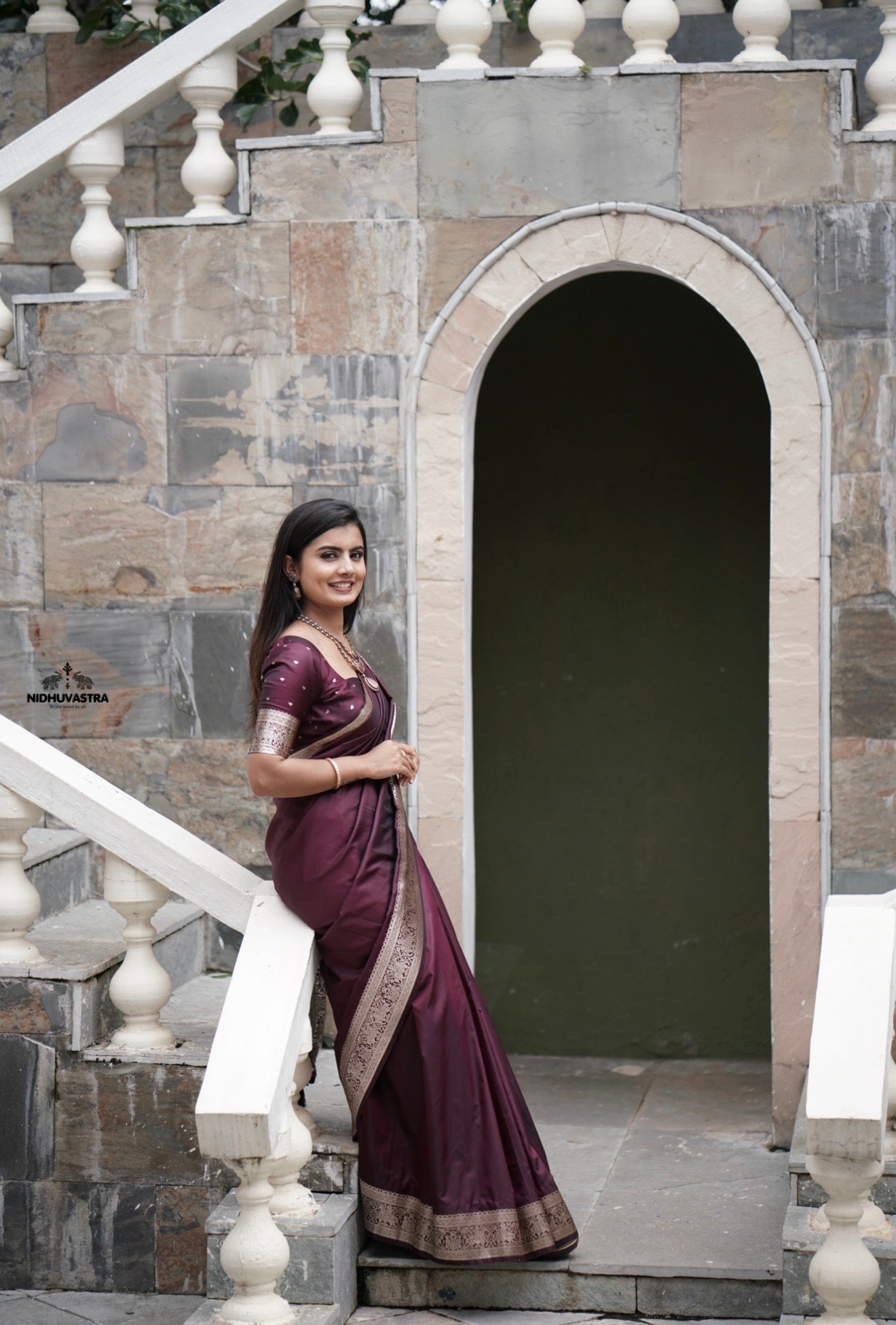 Premium Maroon Banarasi Silk Saree (CODE-015)