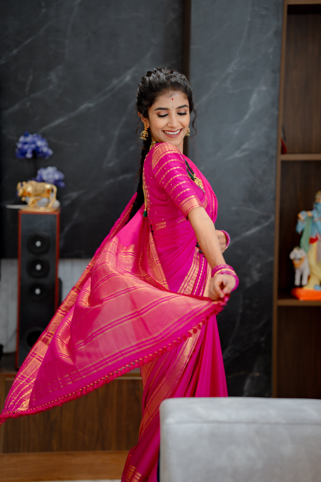Pink *Mysore Semi Crepe Silk Saree* Product (CODE-010)