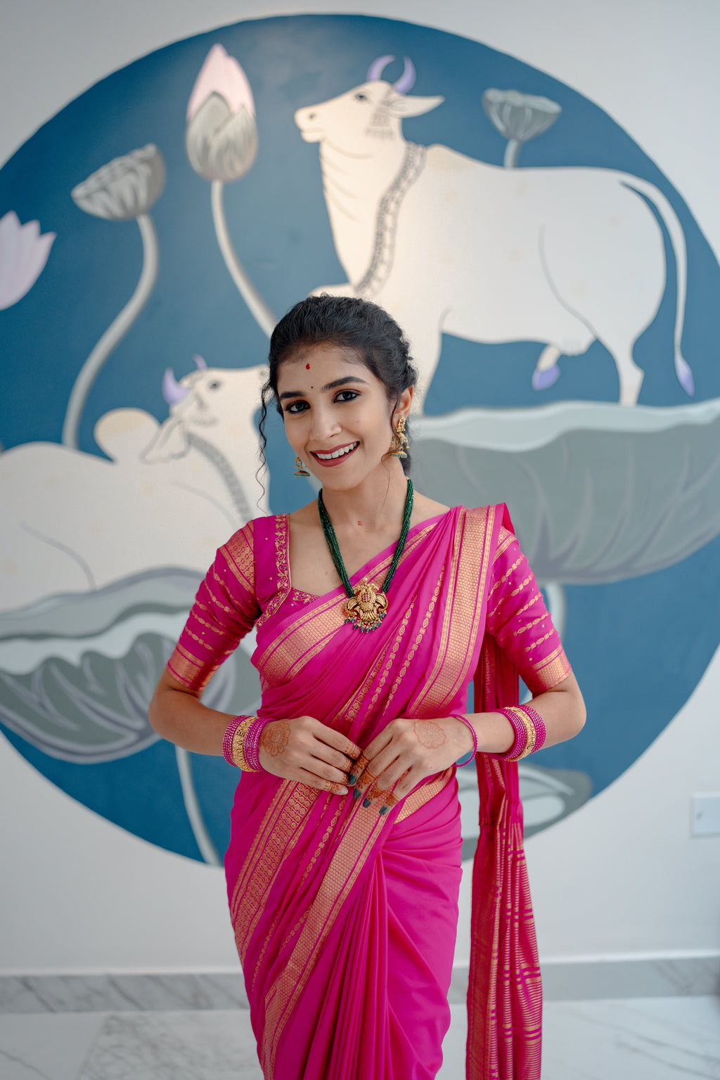 Pink *Mysore Semi Crepe Silk Saree* Product (CODE-010)