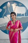 Pink *Mysore Semi Crepe Silk Saree* Product (CODE-010)