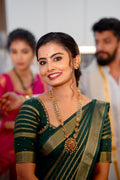 Bottle Green *Mysore Semi Crepe Silk Saree* Product (CODE-009)