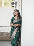 Forest Green Banarasi Silk Saree (CODE-069)