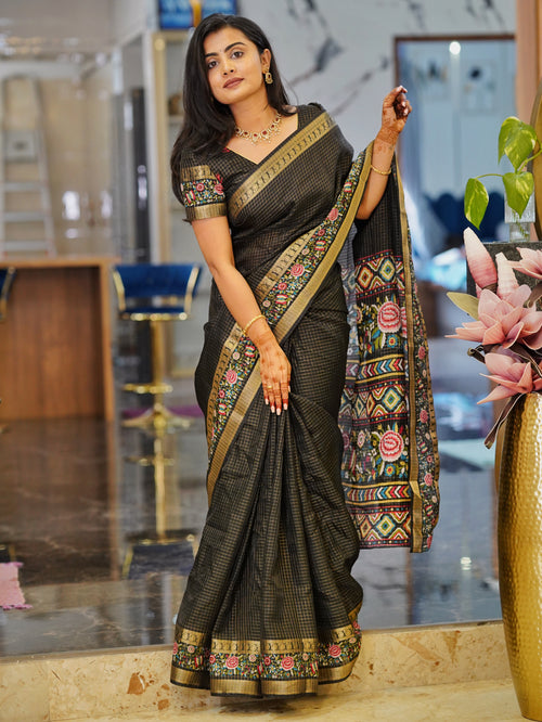 Black colour Fancy saree (CODE-055)