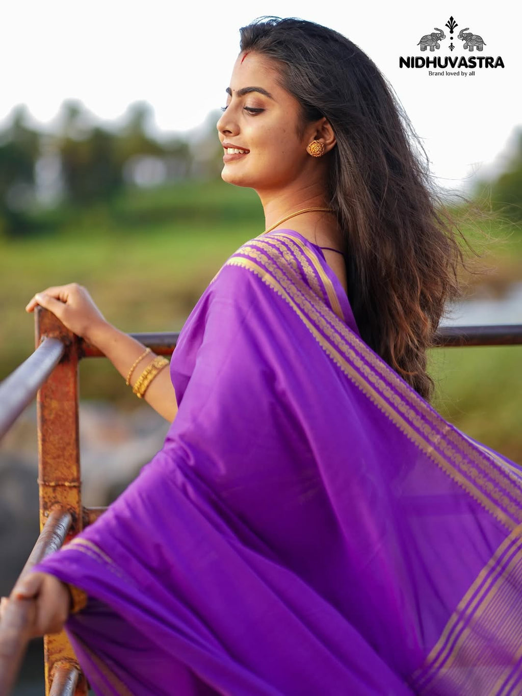 Semi Crepe Silk in Purple Colour (CODE-023)