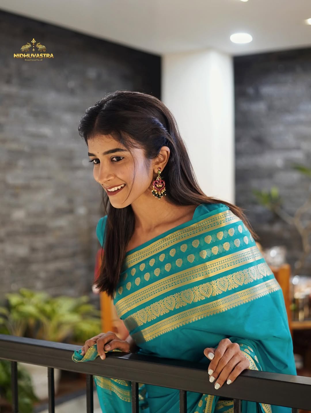 Mysore Semi Crepe teal blue colour (CODE-037)