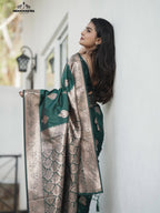 Forest Green Banarasi Silk Saree (CODE-069)