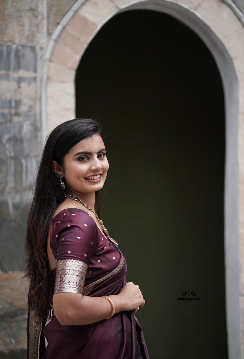Premium Maroon Banarasi Silk Saree (CODE-015)