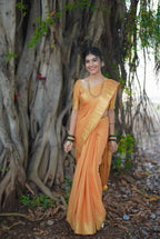 Mysore semi crêpe warm peach-orange (CODE-039)