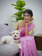 Tassar silk saree Colour-Baby Pink (CODE-045)