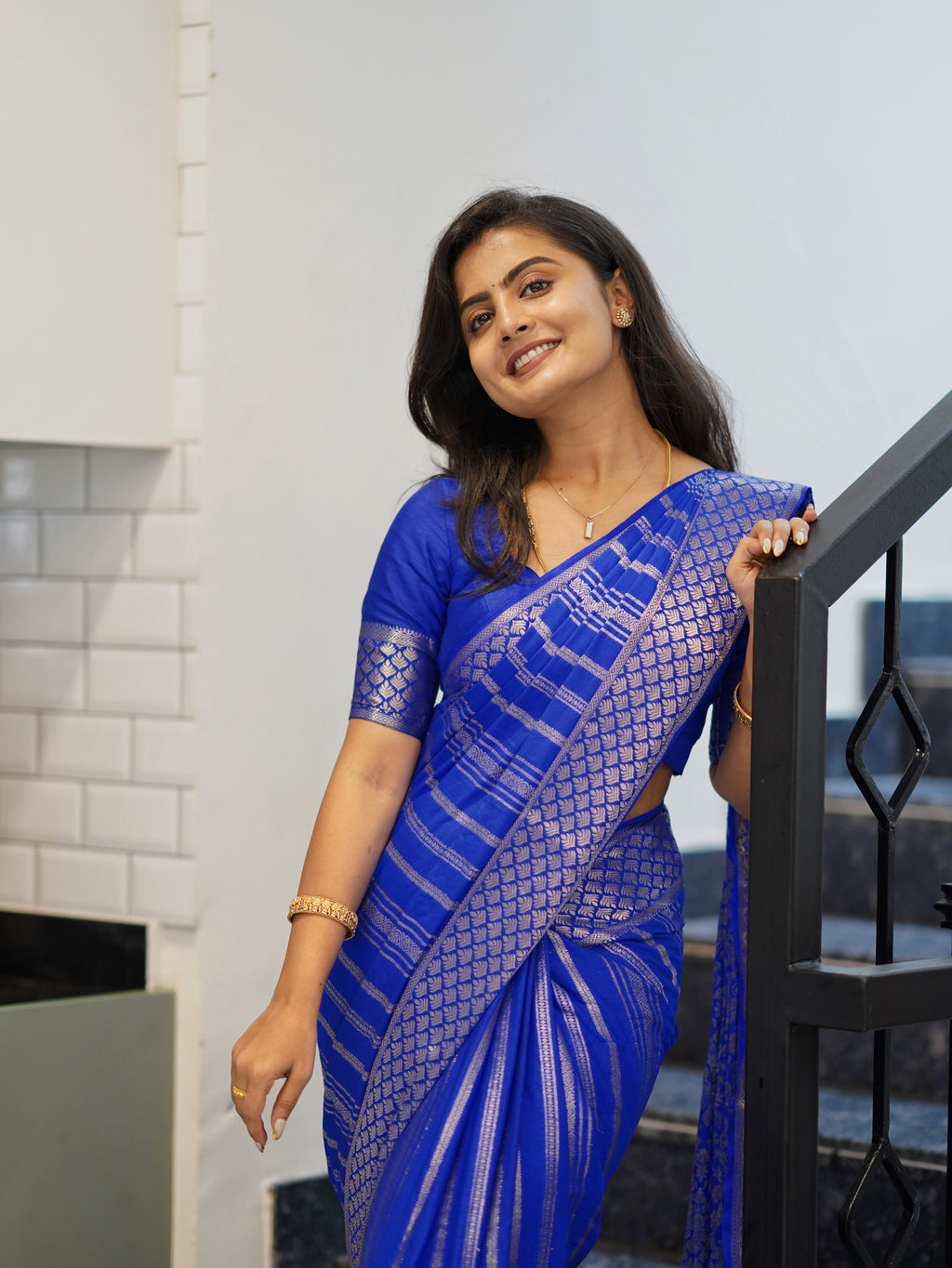 Royal Blue Silk Saree (CODE-048)