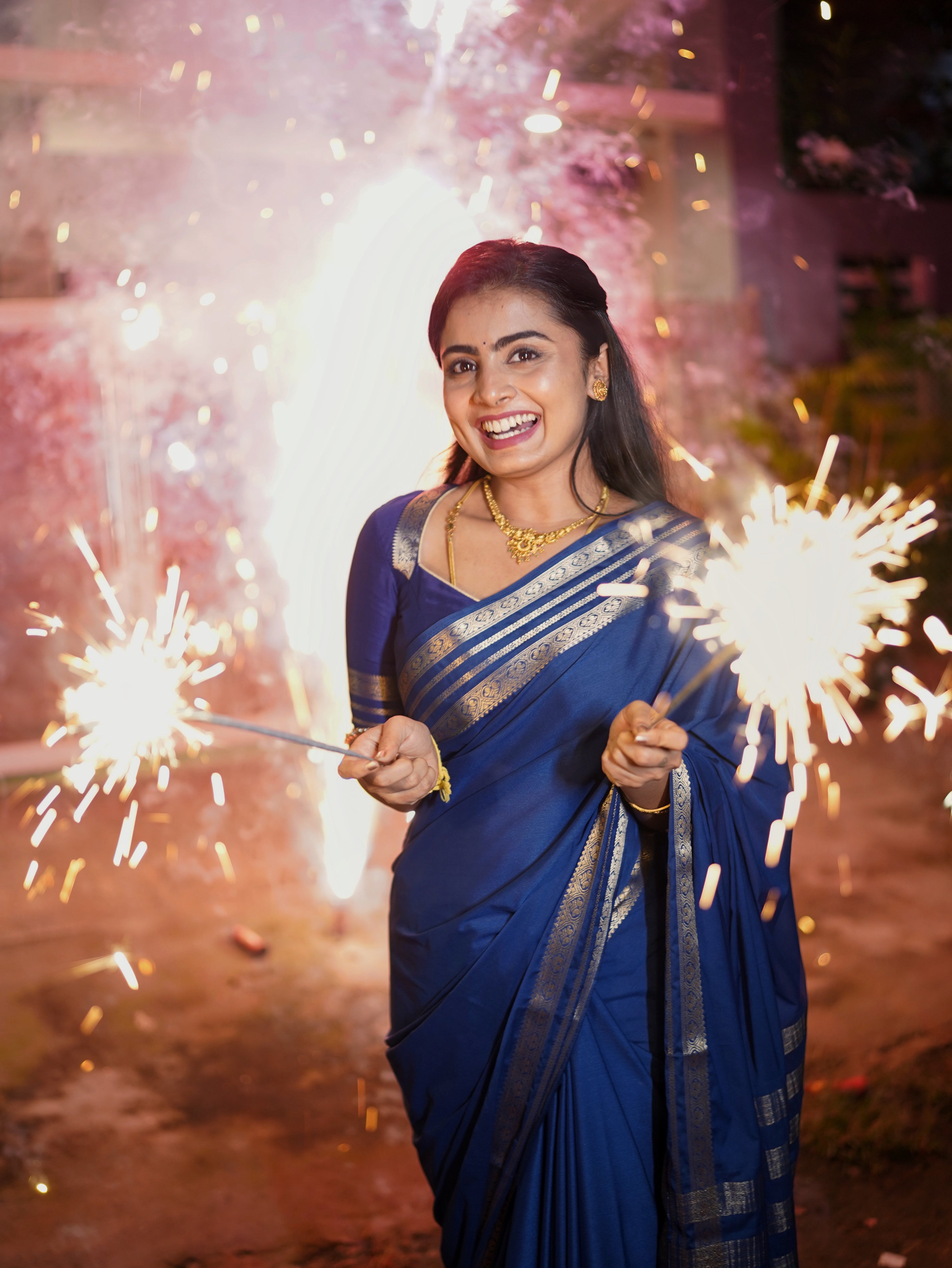 Mysore Semi Crepe in Navy Blue (CODE-042)