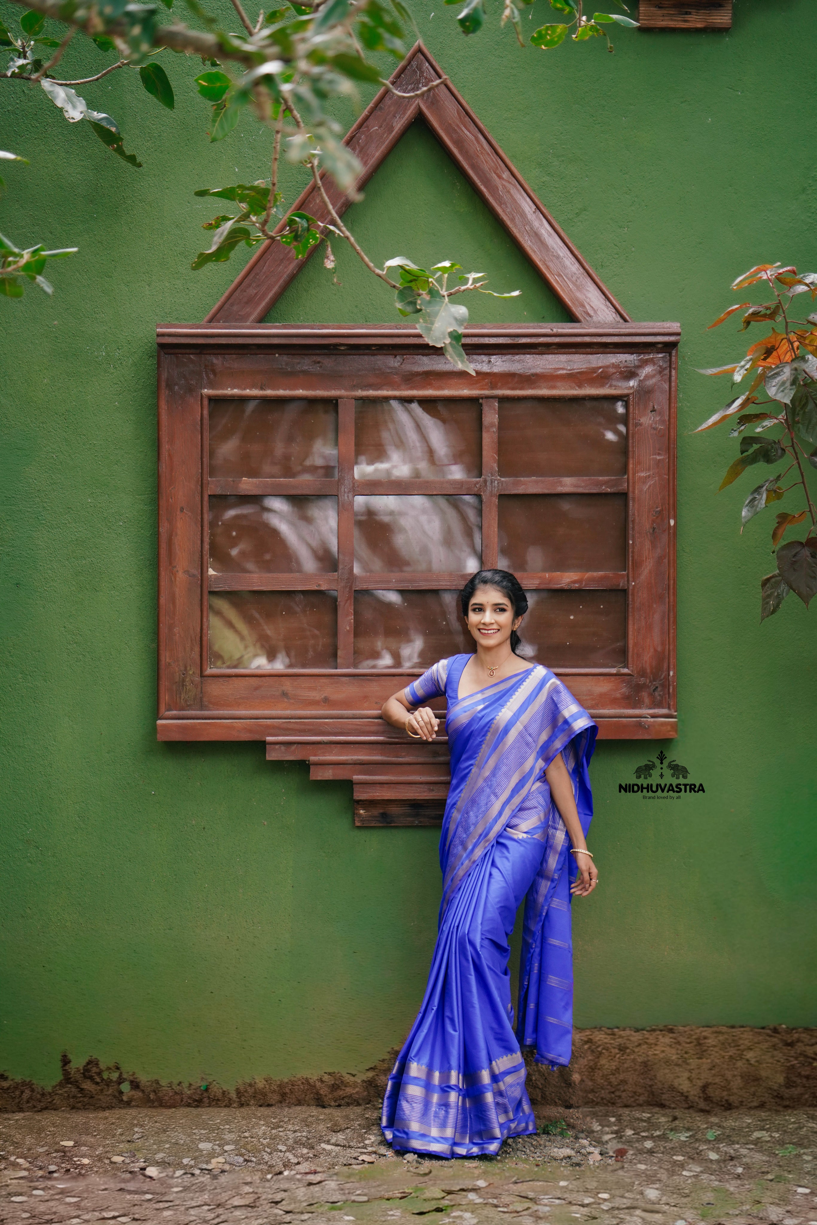 Royal Blue Mysore Semi Crepe Silk Saree (CODE-021)