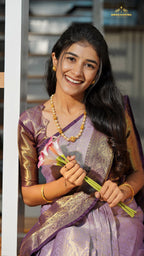 Lavender with Gold Tissue Silk Saree (CODE-082)