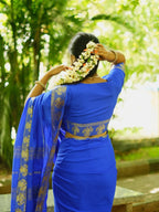 Royal Blue Mysore Semi Crepe Silk Saree (CODE-006)