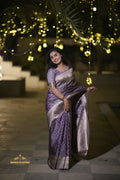 Lavender Premium Banarasi Silk Saree (CODE-065)