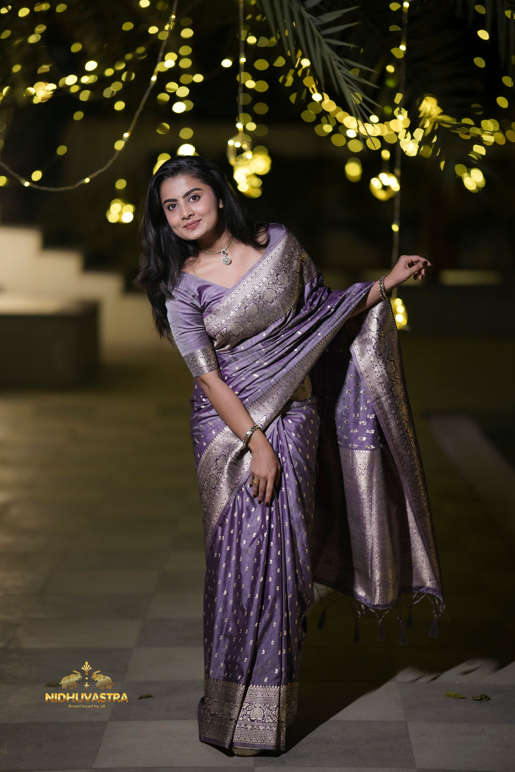 Lavender Premium Banarasi Silk Saree (CODE-065)