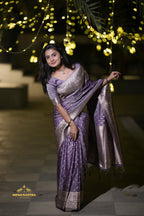 Lavender Premium Banarasi Silk Saree (CODE-065)