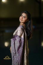 Lavender Premium Banarasi Silk Saree (CODE-065)
